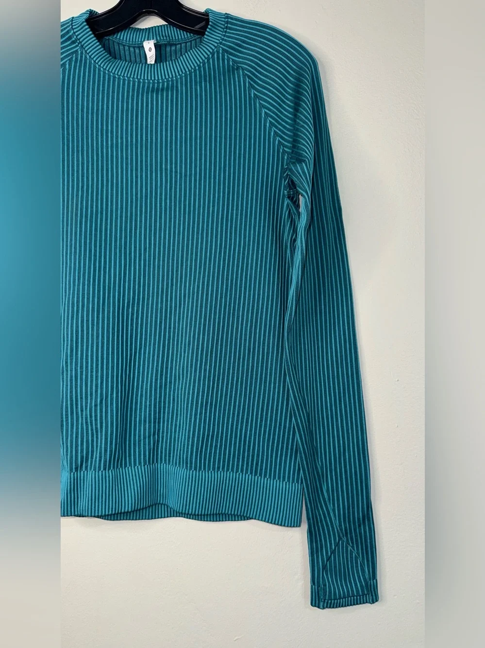 lululemon athletica Teal Ribbed Long Sleeve Pullover